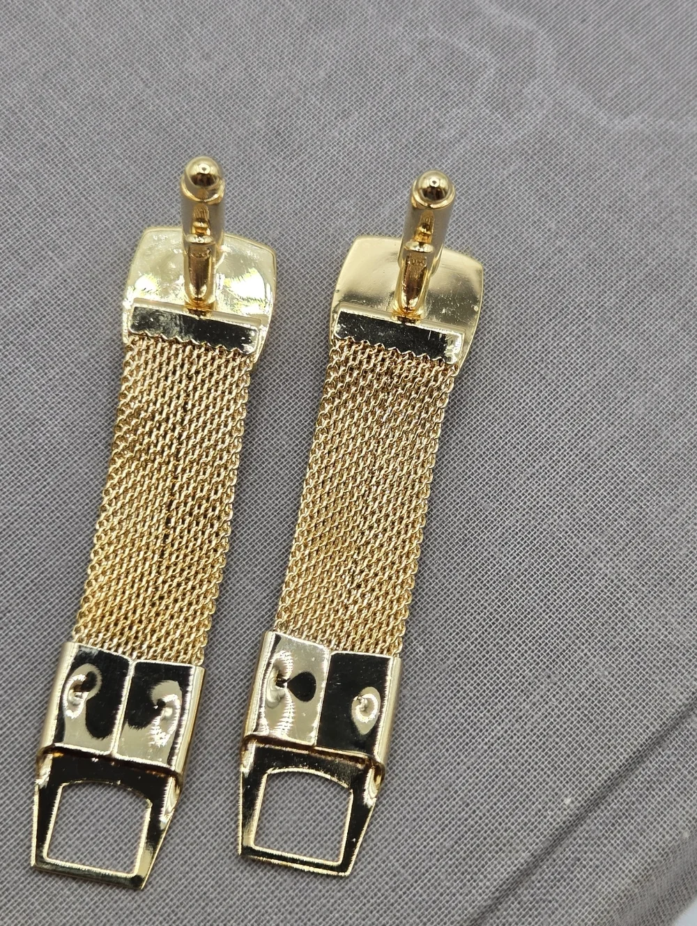 Gold Mesh Wrap Cufflinks Mother Of Pearl Wedding Formal Event Paul Fredrick